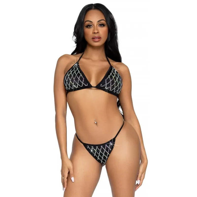 2 Pc Domino Bikini Set - Black - Medium