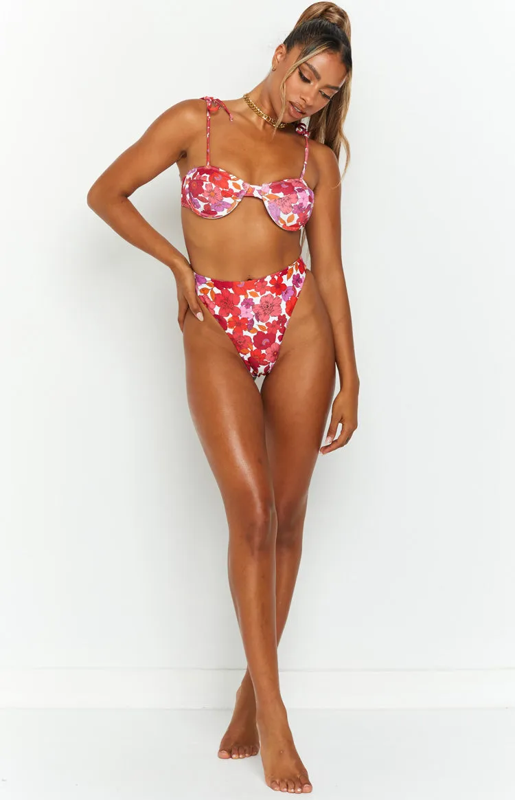 9.0 Swim Jamilla Pink Floral Bikini Bottoms