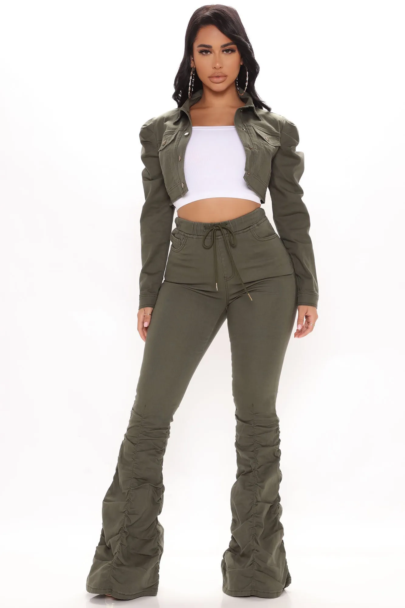 Ask Again Later Cropped Jacket - Olive