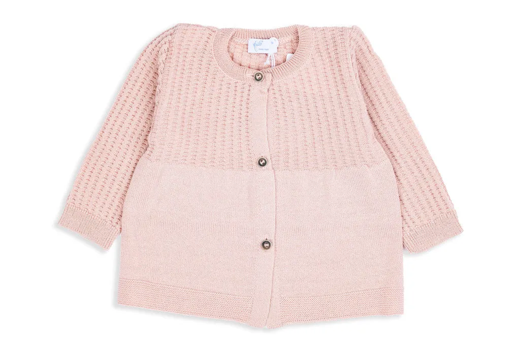 Ava Soft Rose Merino Wool Knit Cardigan