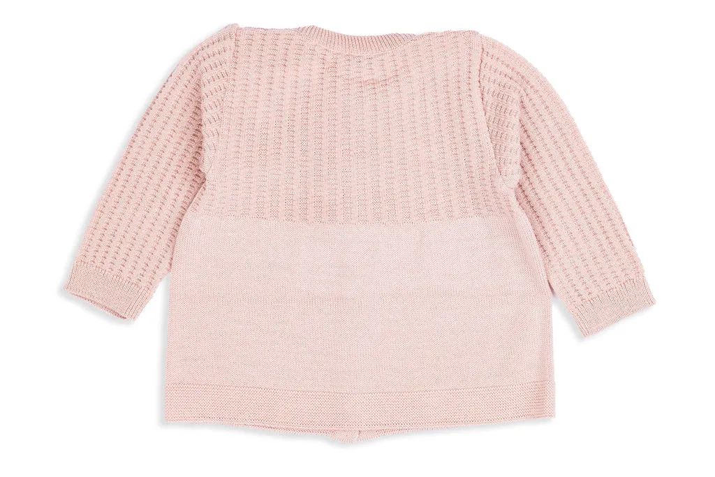 Ava Soft Rose Merino Wool Knit Cardigan