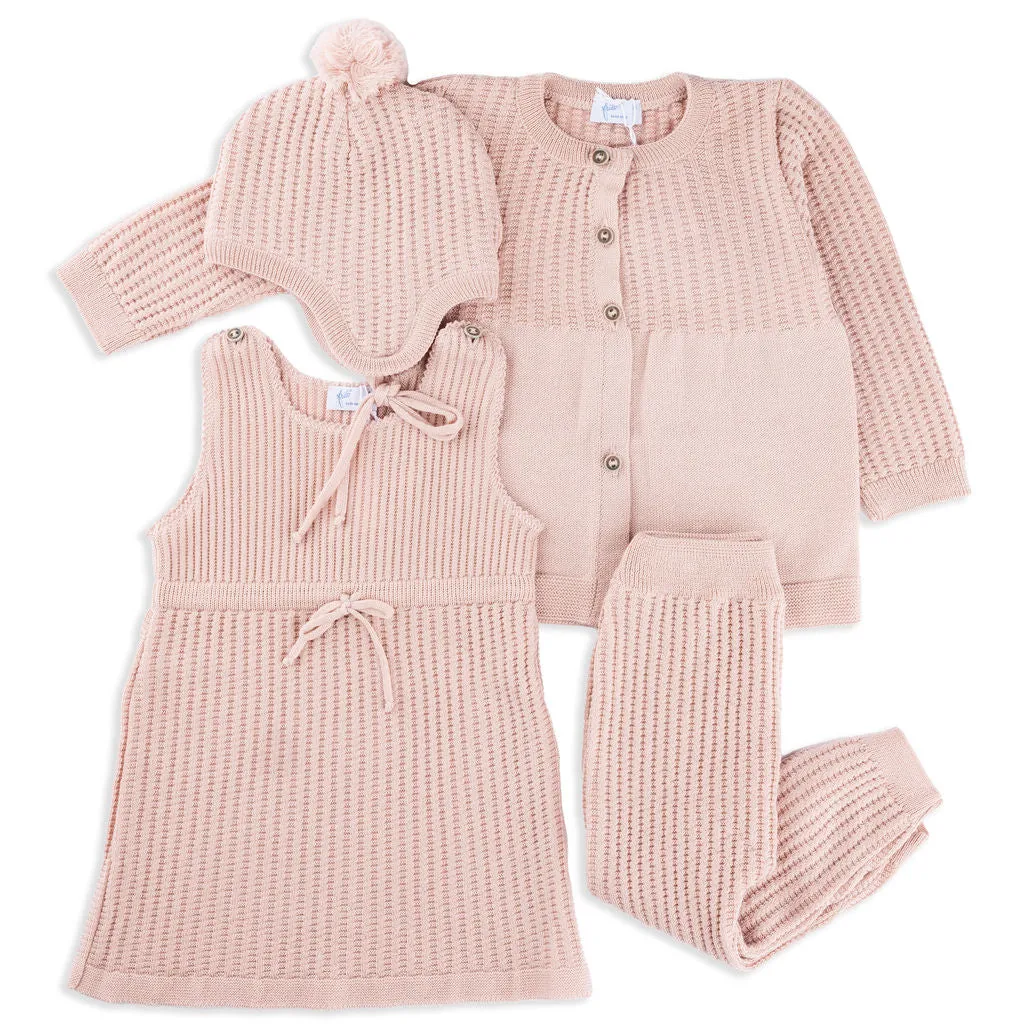 Ava Soft Rose Merino Wool Knit Cardigan