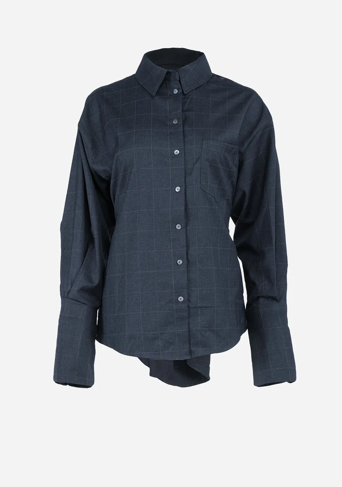 Balloon Sleeve Button-Up Shirt