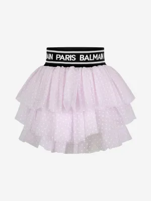 Balmain Girls Spotted Tulle Skirt