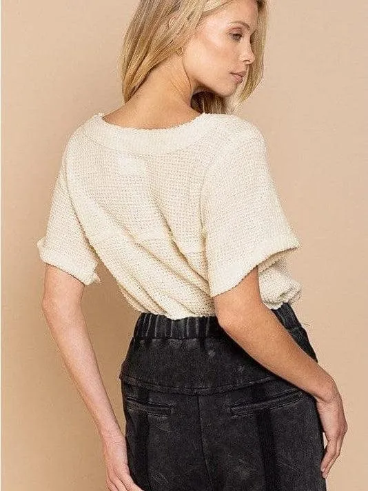 Better than Breakfast Waffle Knit Top