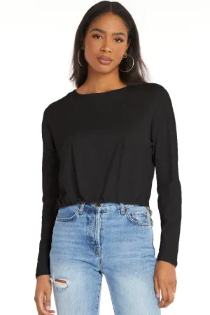 Bobi Tucked Hem Scoopneck Top