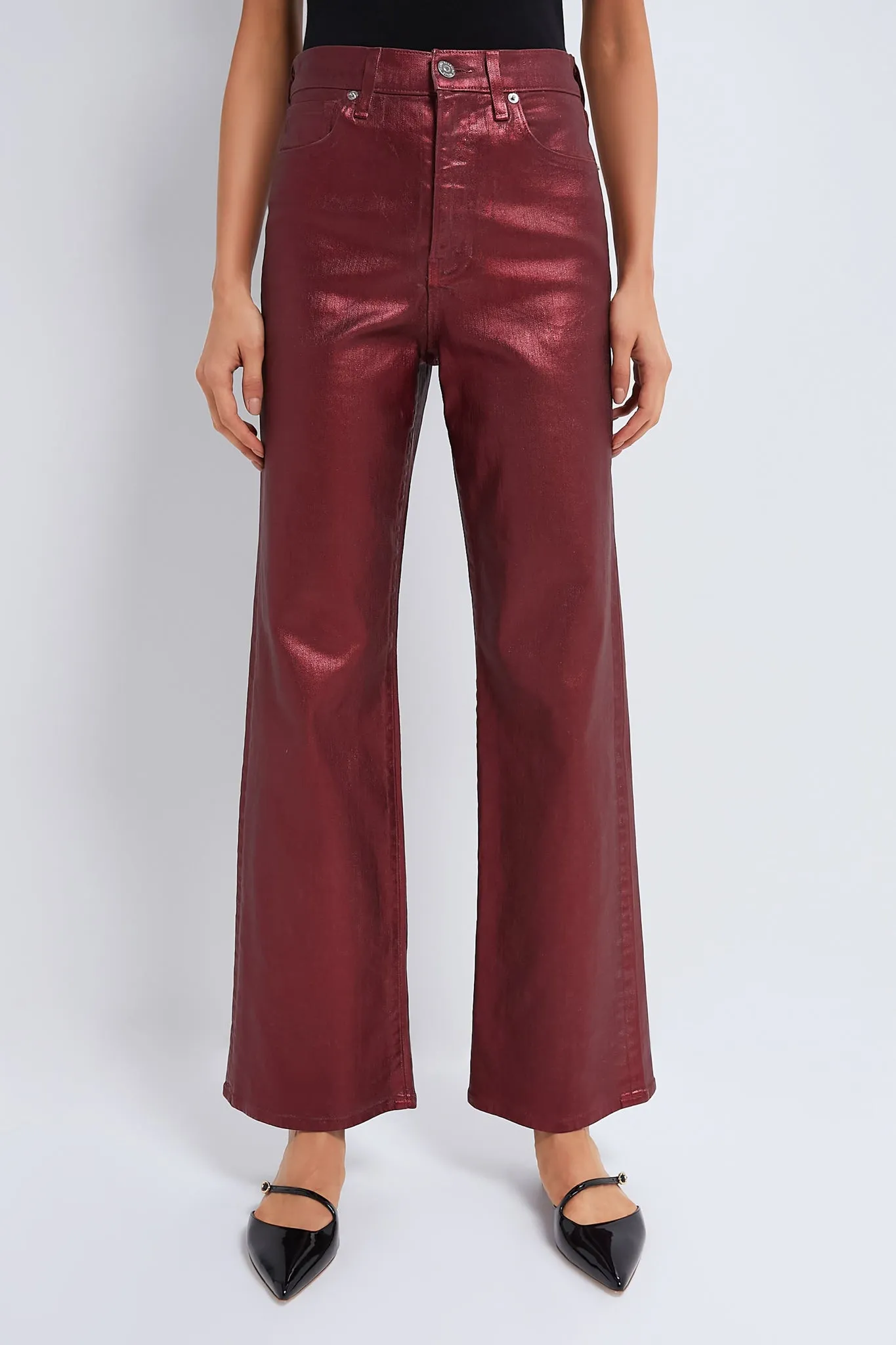 Burgundy Metallic Crosbie Wide Leg