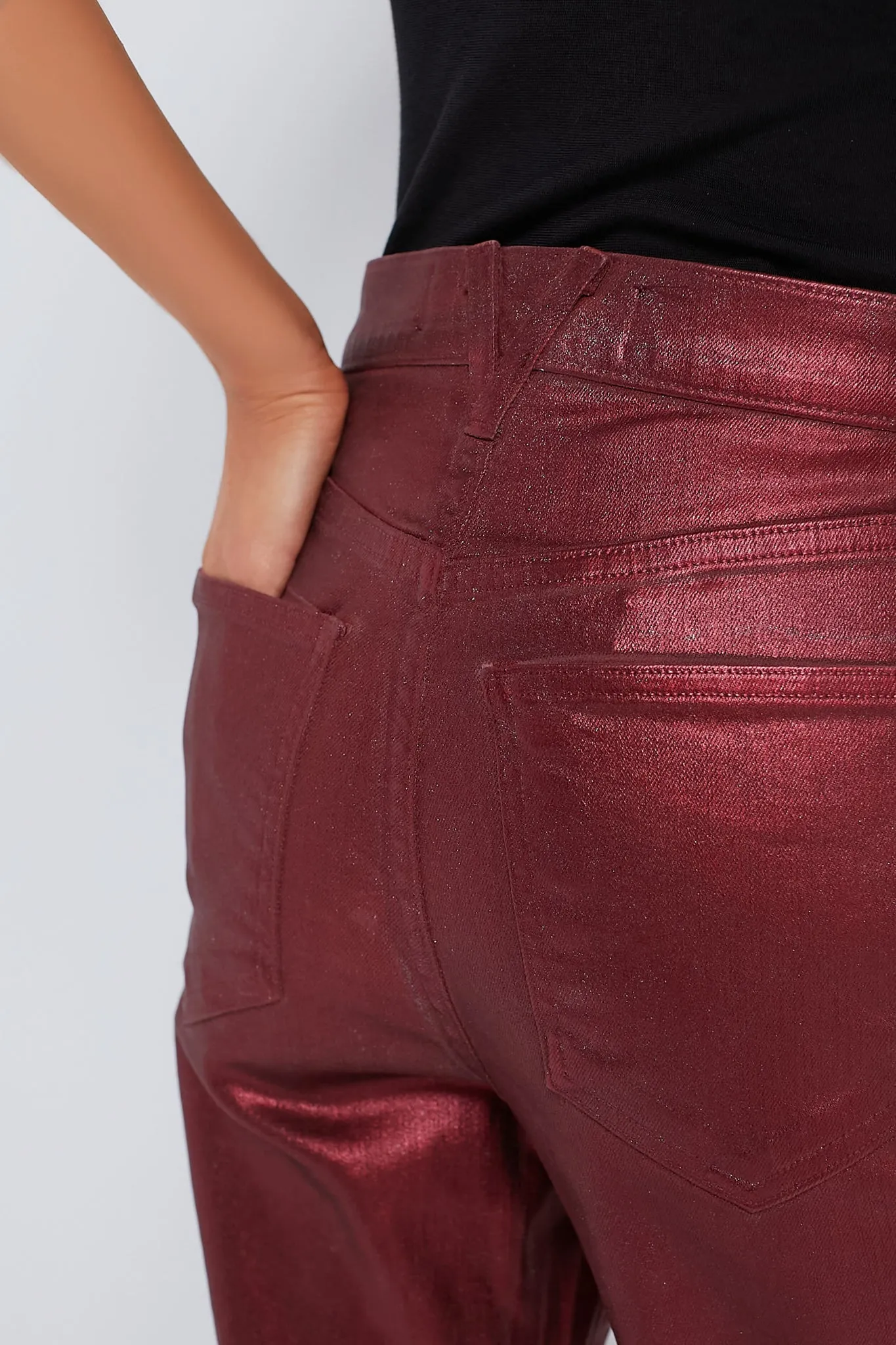 Burgundy Metallic Crosbie Wide Leg