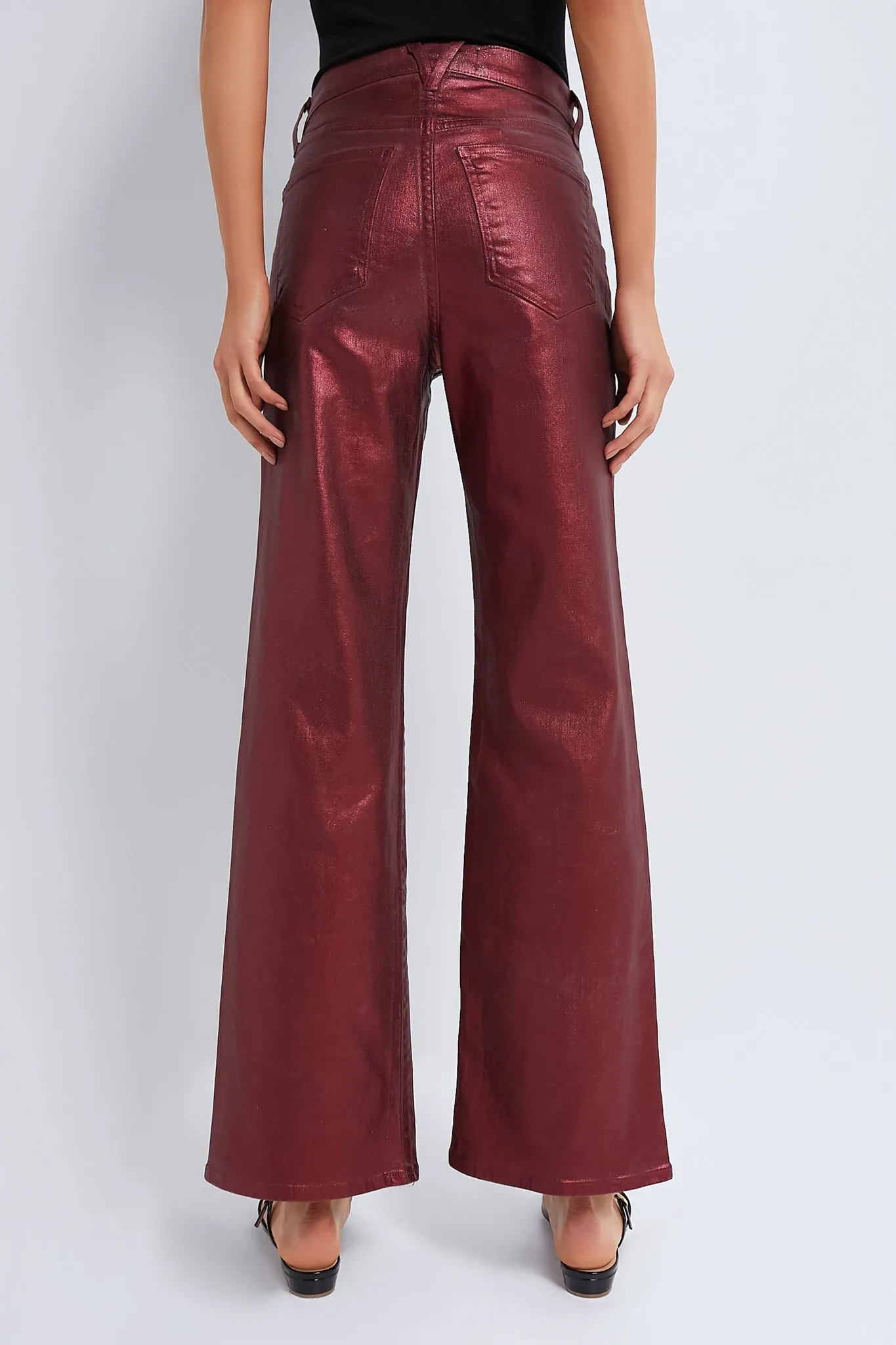 Burgundy Metallic Crosbie Wide Leg