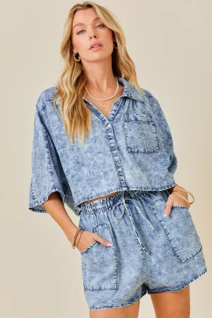 Camila Crop Button Down Shirt