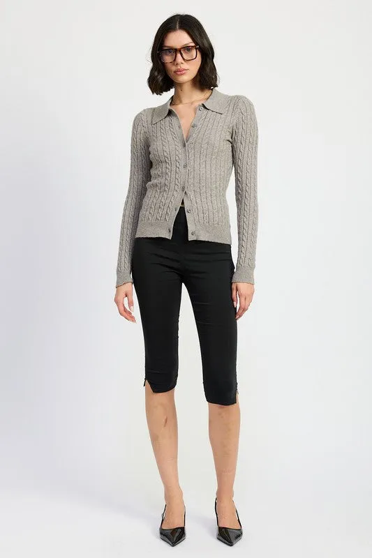 Carly Cable Knit Cardigan Top