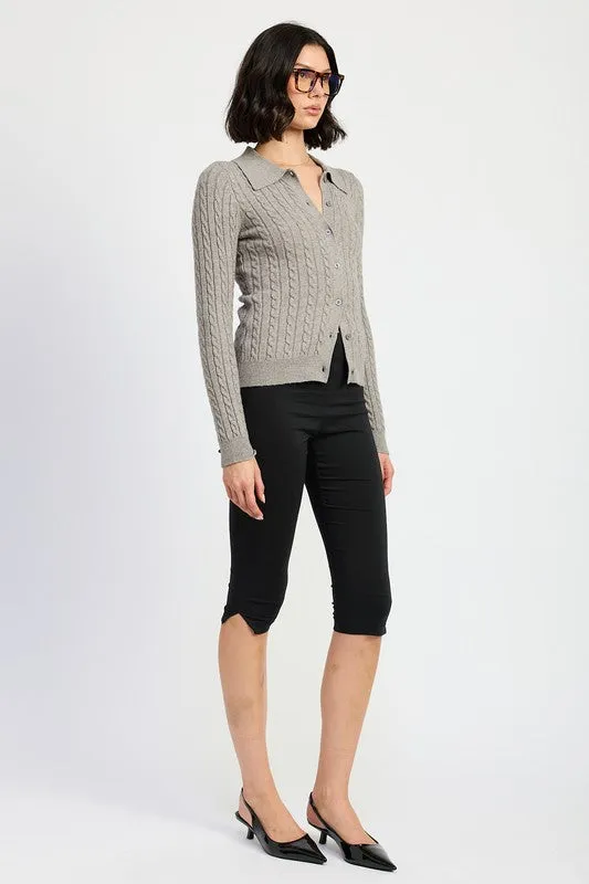 Carly Cable Knit Cardigan Top