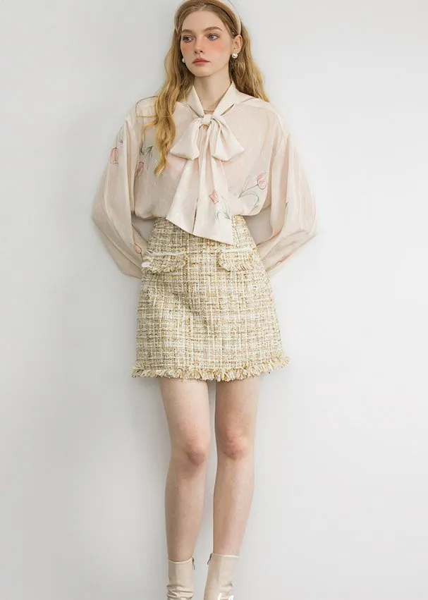 CHIFFON LACE UP WEAR SHIRT