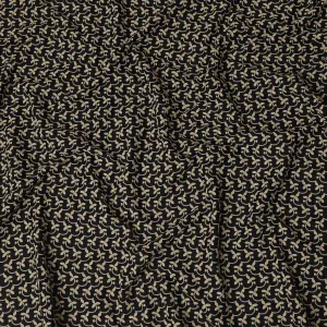 Classic Ebony and Gold Paisley Embroidered Cotton Lawn Fabric, 110cm Wide - Available by the Meter-D18866