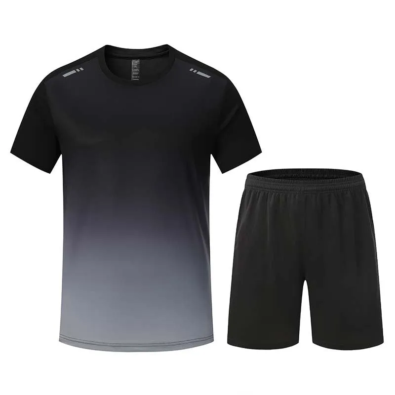 Cool Crew Neck Fitness Short Sleeve Running T-Shirt and Shorts Set