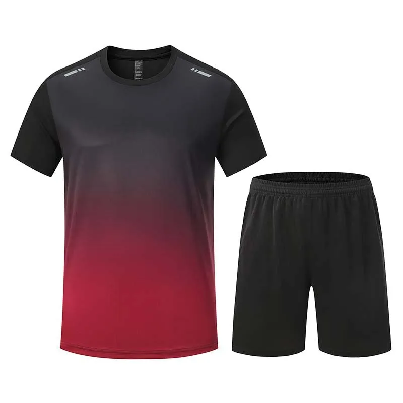 Cool Crew Neck Fitness Short Sleeve Running T-Shirt and Shorts Set