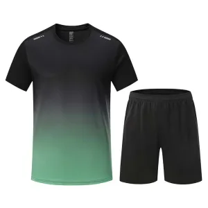 Cool Crew Neck Fitness Short Sleeve Running T-Shirt and Shorts Set