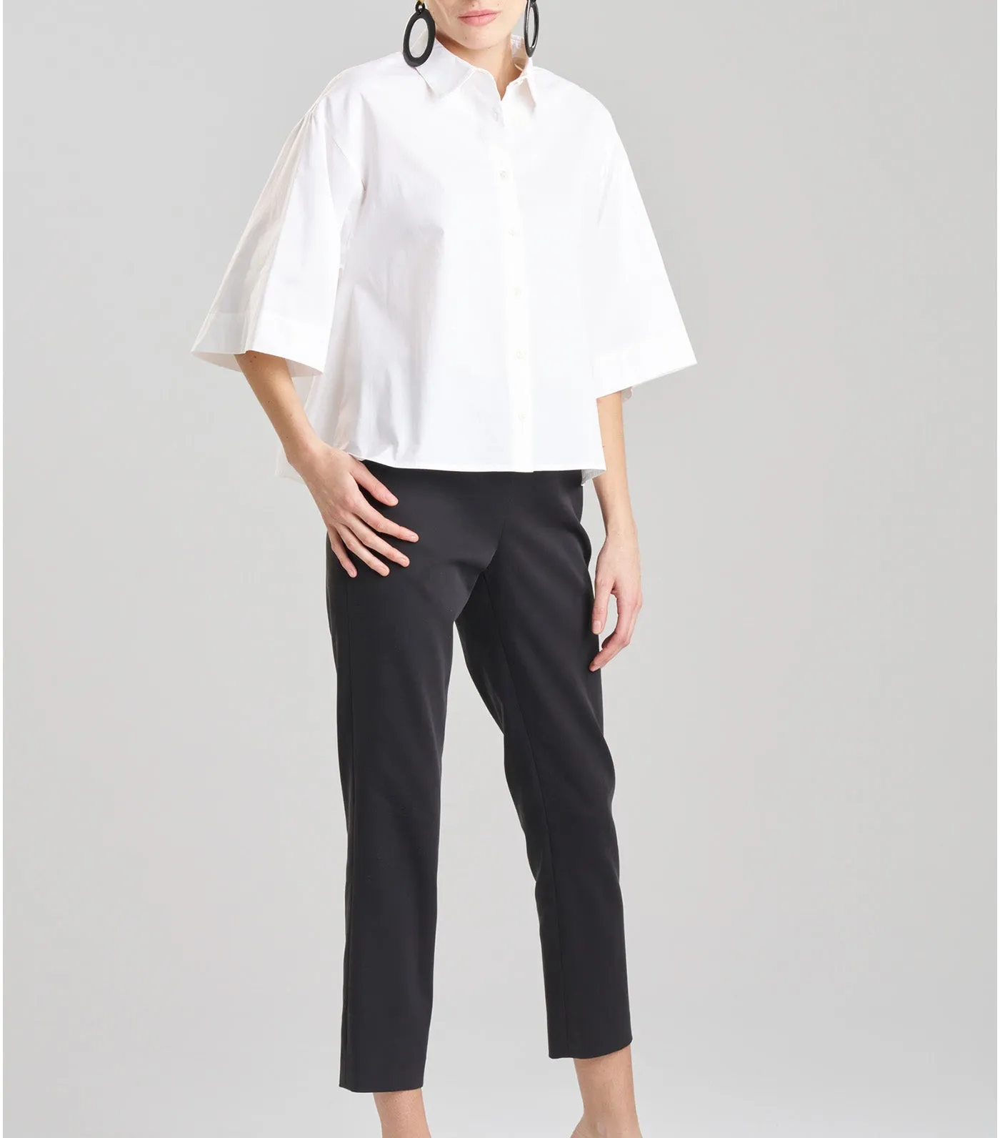 Cotton Poplin Trapeze Shirt White