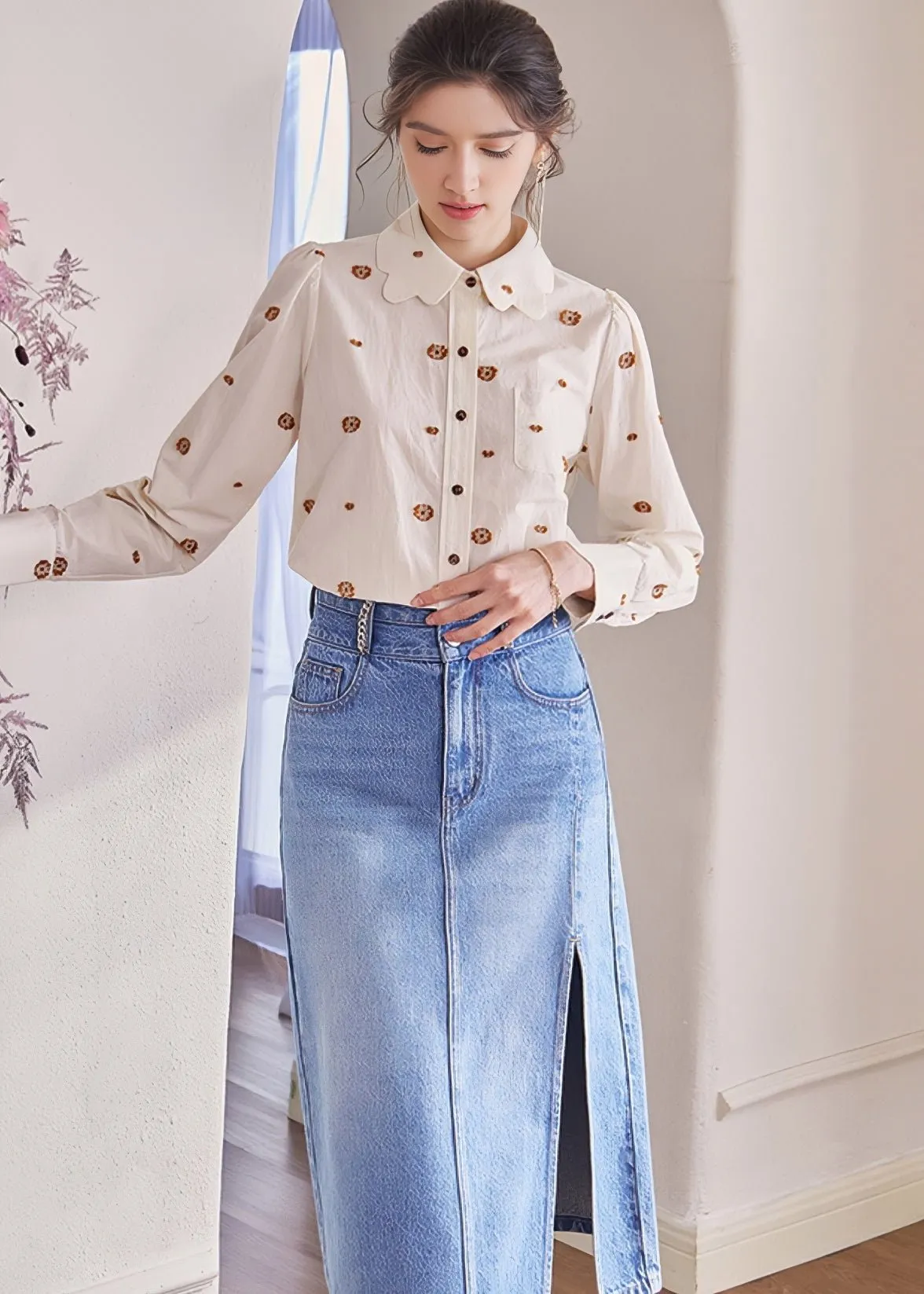 DESIGNER COLLAR EMBROIDERED SHIRT