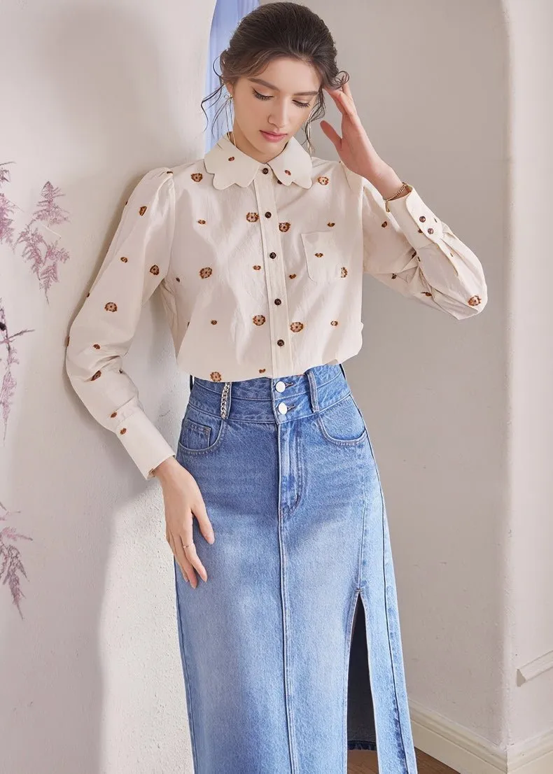 DESIGNER COLLAR EMBROIDERED SHIRT