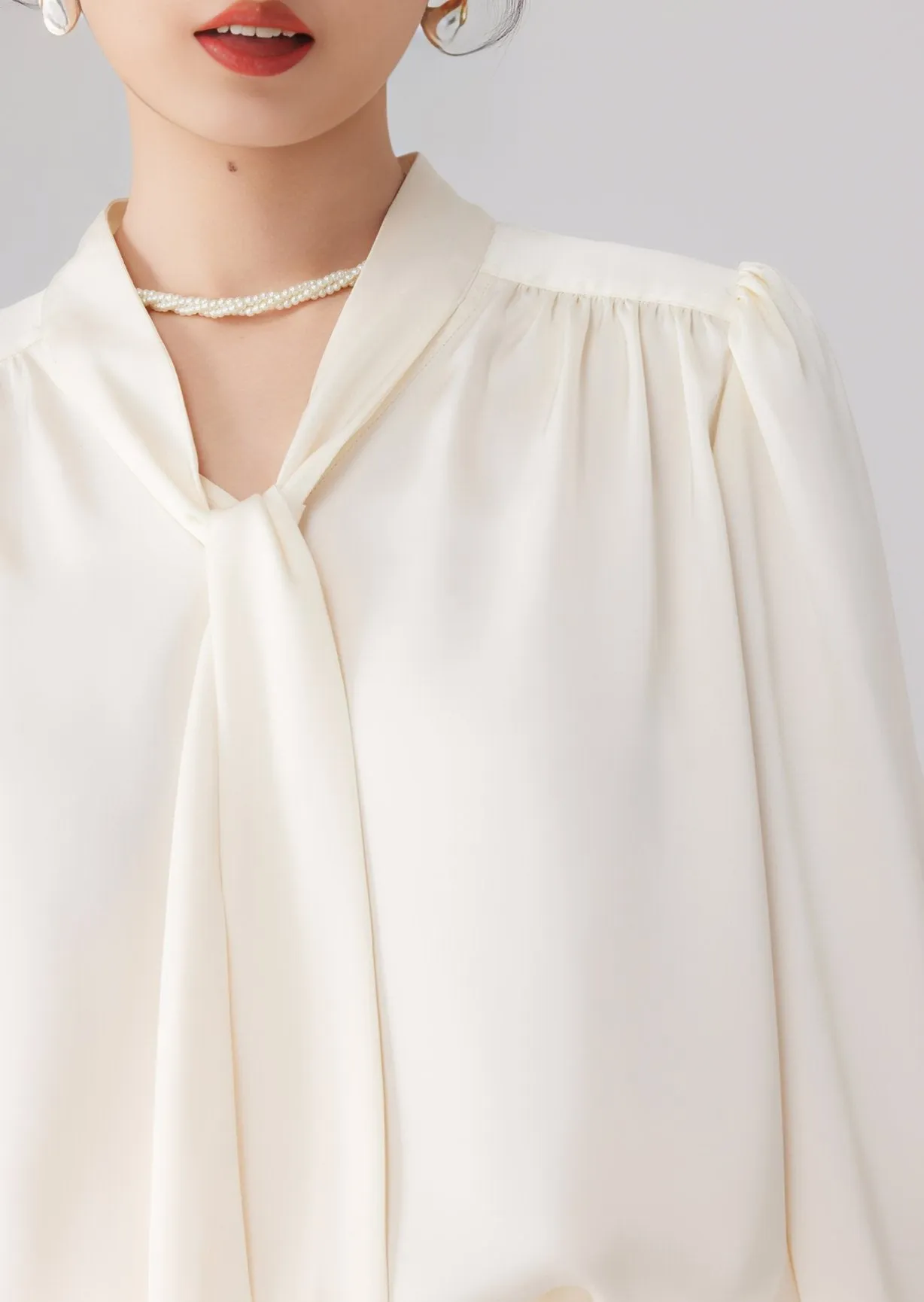 DRAPED RIBBON SHIRT