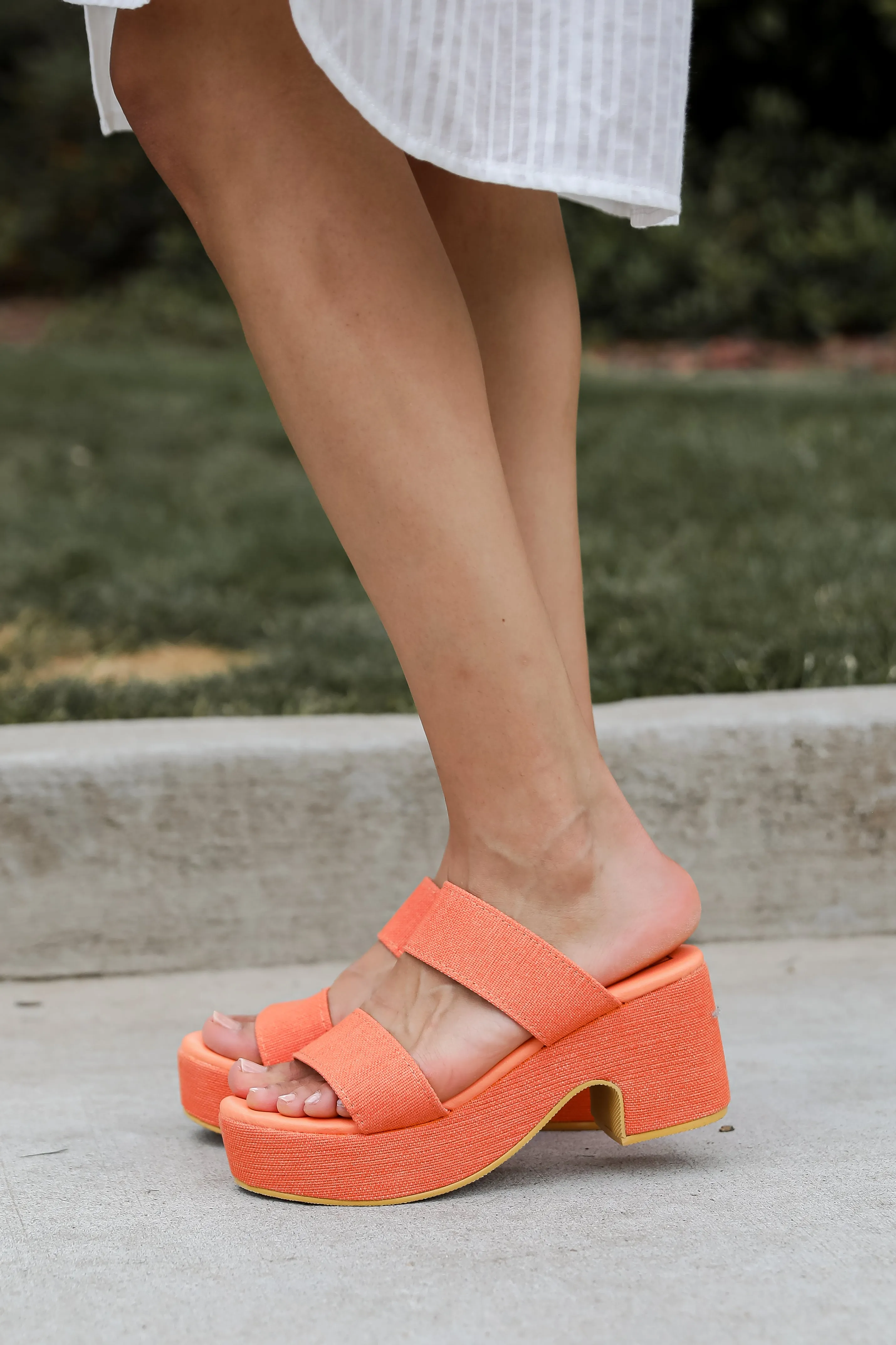 FINAL SALE - Ocean Avenue Orange Platform Espadrilles