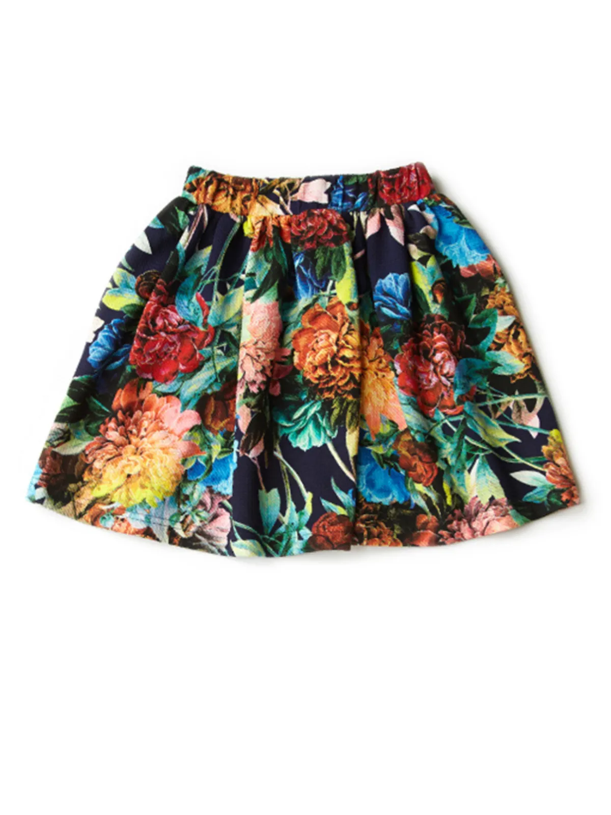 Floral Fun Neoprene Pleated Skirt by Kids Couture