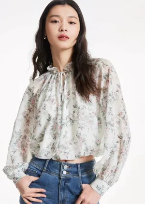 FLOWER PRINT RUFFLE TOPS