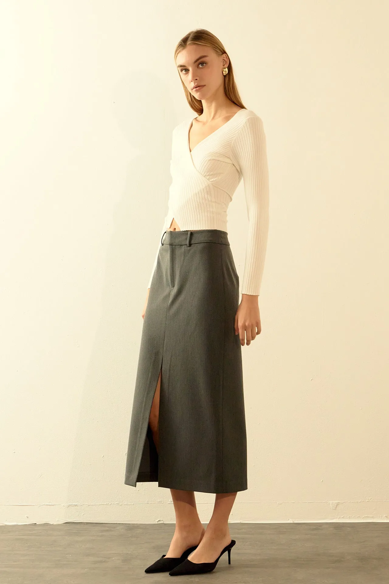 Front Slit Maxi Skirt