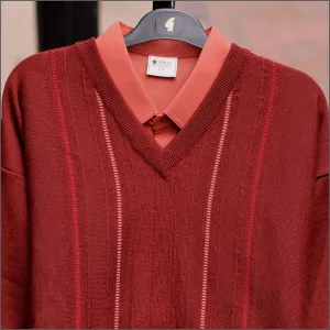 Gabicci M30 Redcurrant V Neck<>