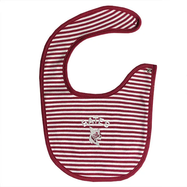 Garnet and White Striped Bib