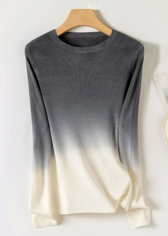 GRADIENT COLOR SLIM FIT SWEATER