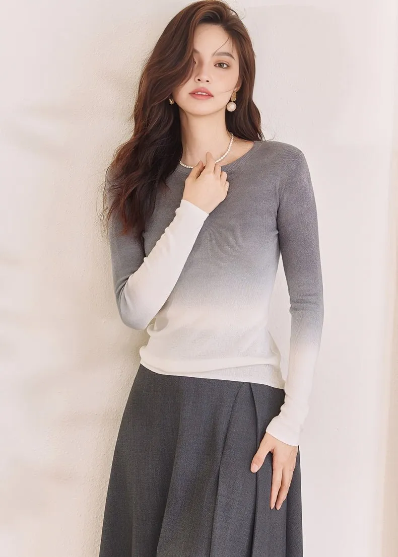 GRADIENT COLOR SLIM FIT SWEATER