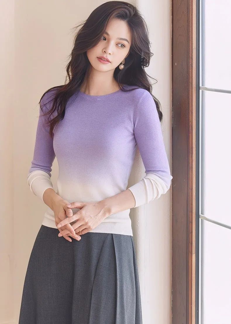 GRADIENT COLOR SLIM FIT SWEATER