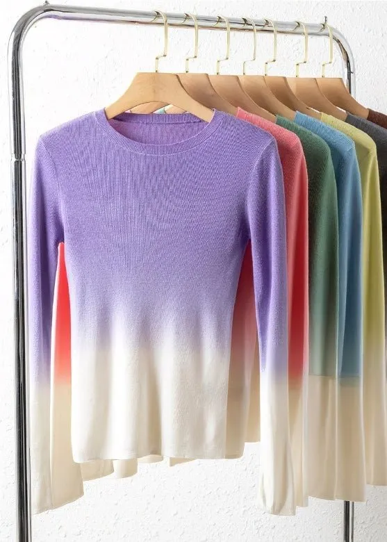 GRADIENT COLOR SLIM FIT SWEATER