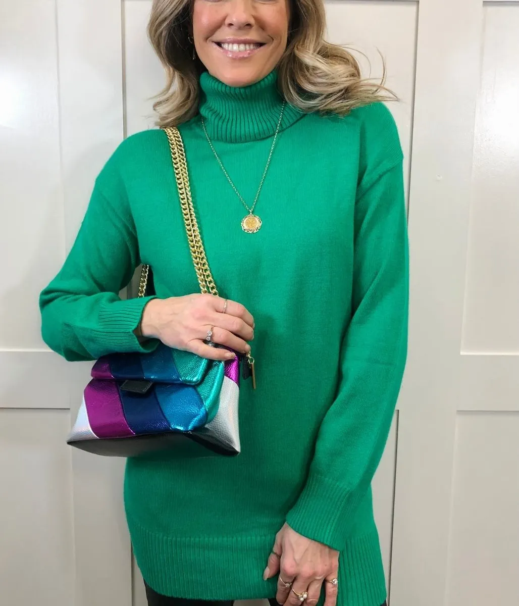 Green Soft Roll Neck Jumper