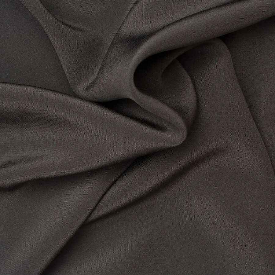 Grey Pure Silk Crêpe de Chine