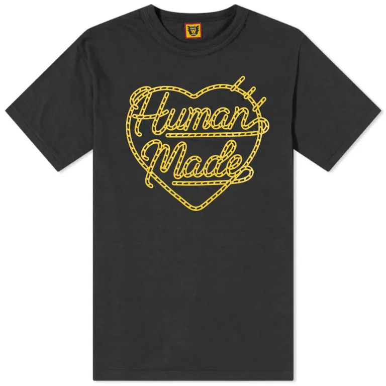 Human Made Rope Heart Tee Black