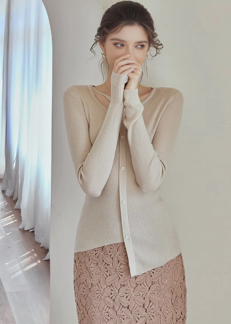 IRREGULAR SLIM KNIT CARDIGAN