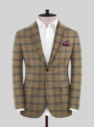 Italian Murano Vaier Brown Wool Linen Silk Jacket