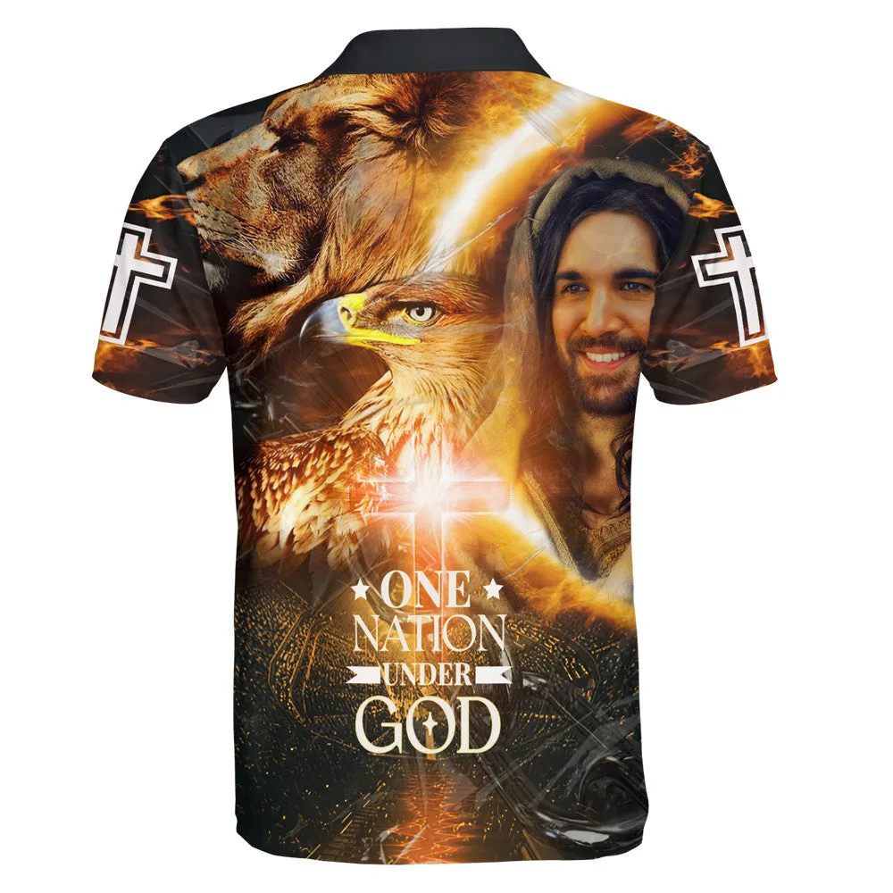 Jesus Laugh One Nation Under God Polo Shirt - Christian Shirts & Shorts