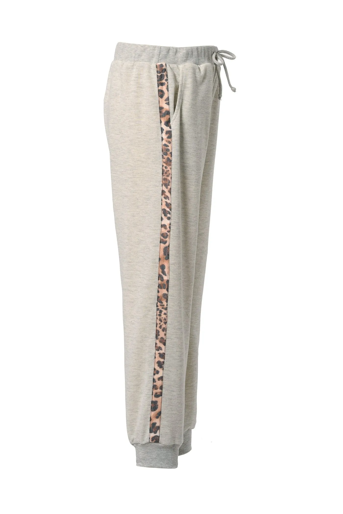 Little Girl's Side Stripe Cheetah Animal Print Joggers