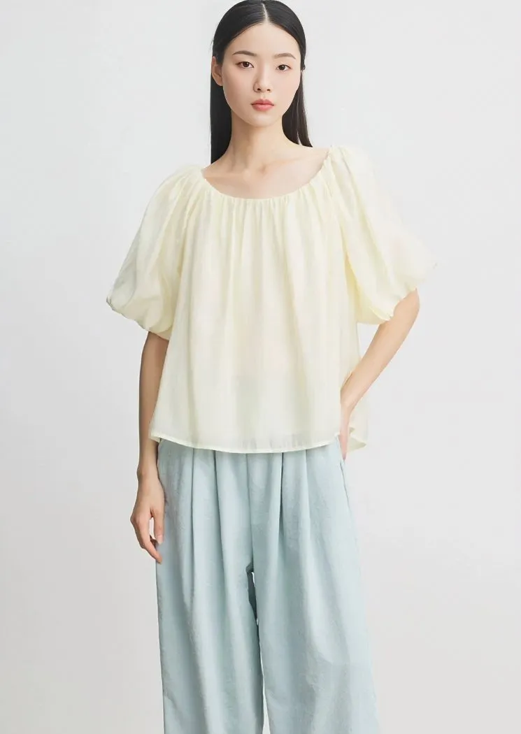 LOOSE SLEEVE GATHERED TOPS