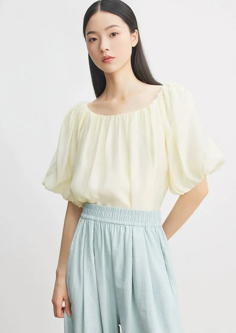 LOOSE SLEEVE GATHERED TOPS