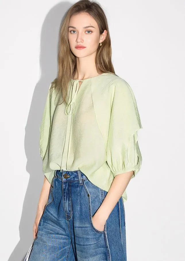 MULBERRY RUFFLE NECK SHIRT