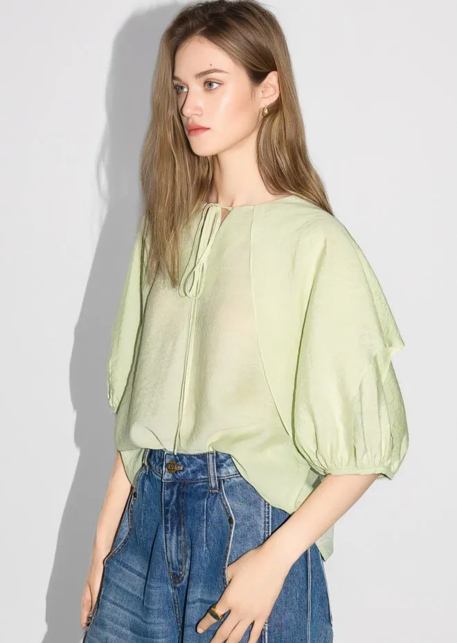 MULBERRY RUFFLE NECK SHIRT