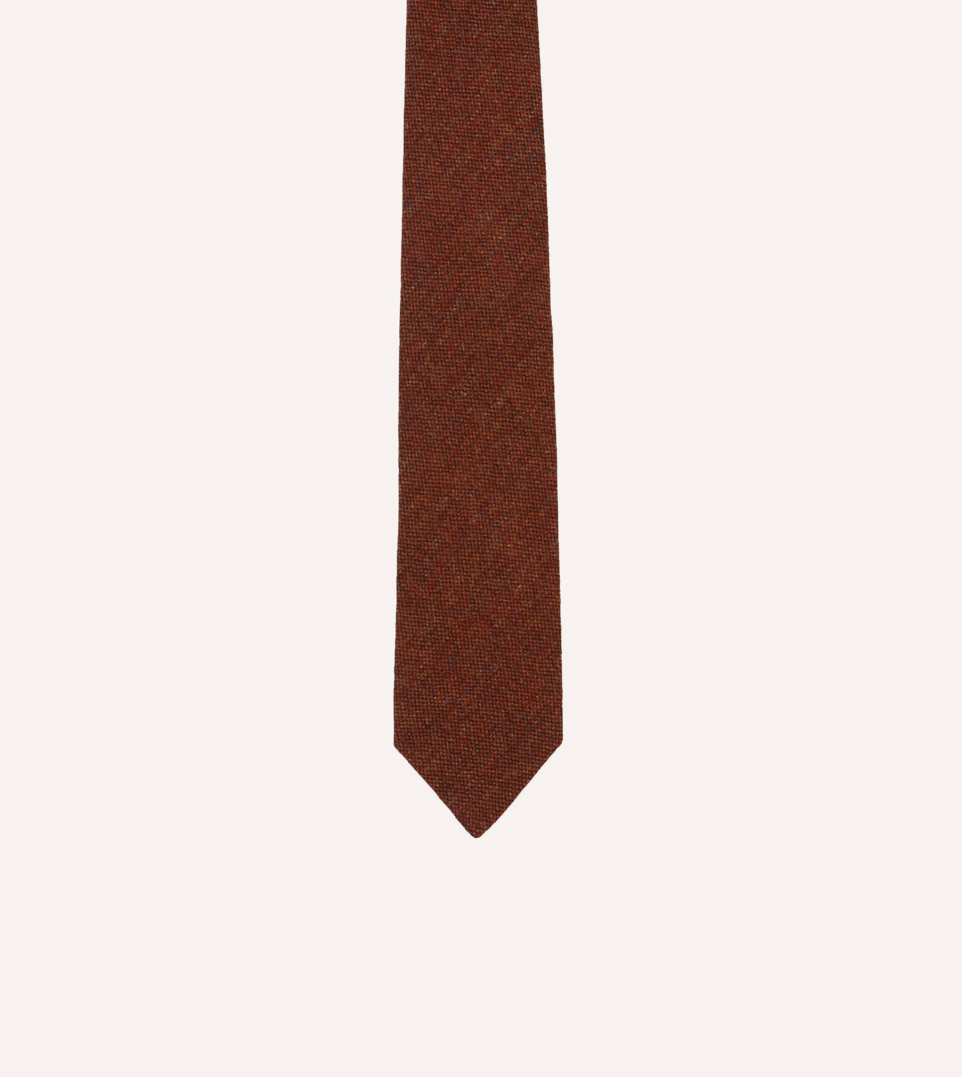 Orange Shetland Wool Tipped Tie