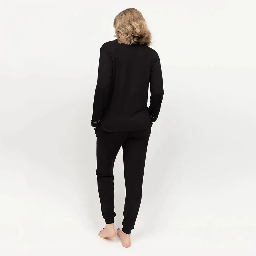 Parker Black Jersey Pyjama Bottom