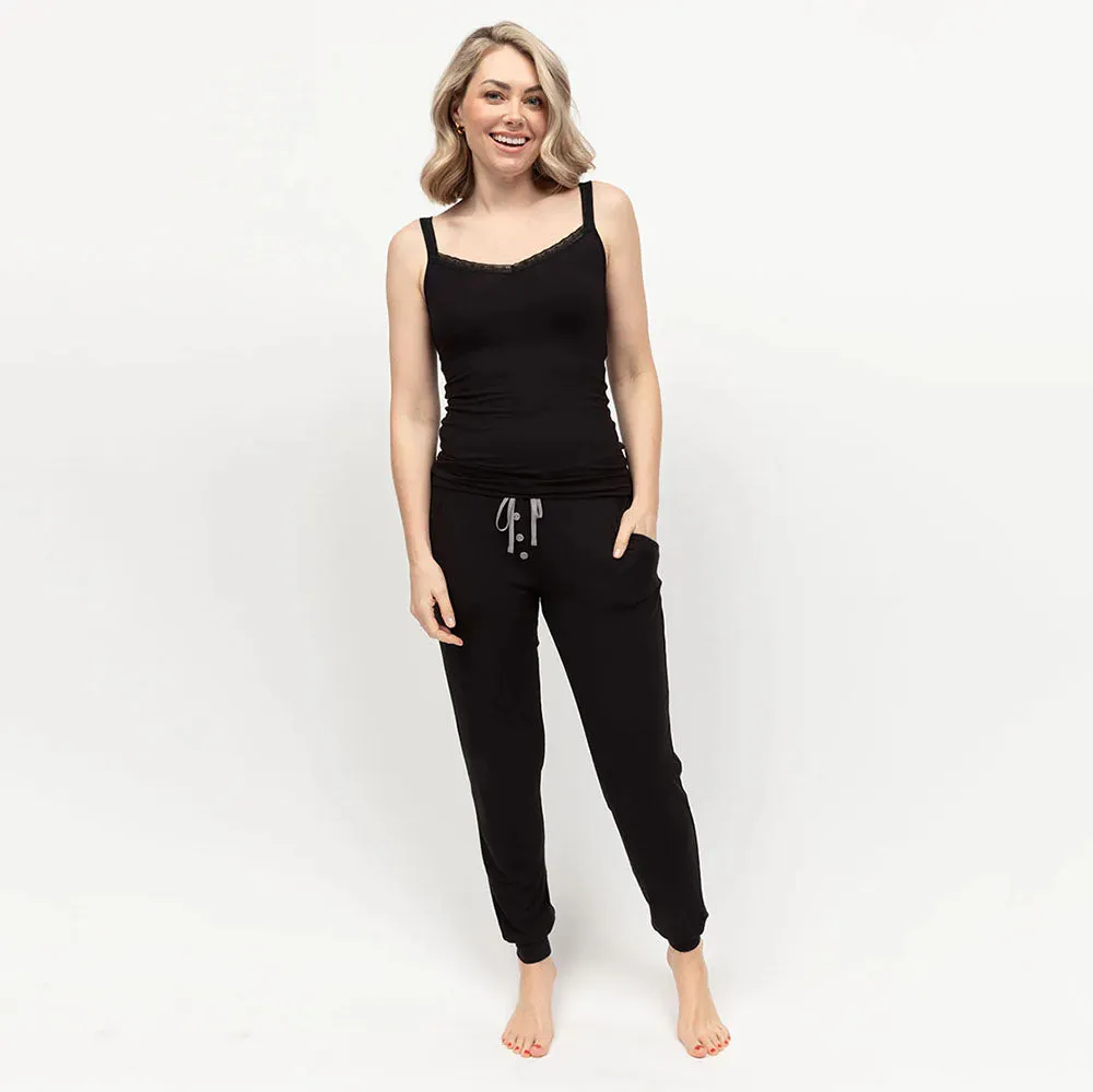 Parker Black Jersey Pyjama Bottom