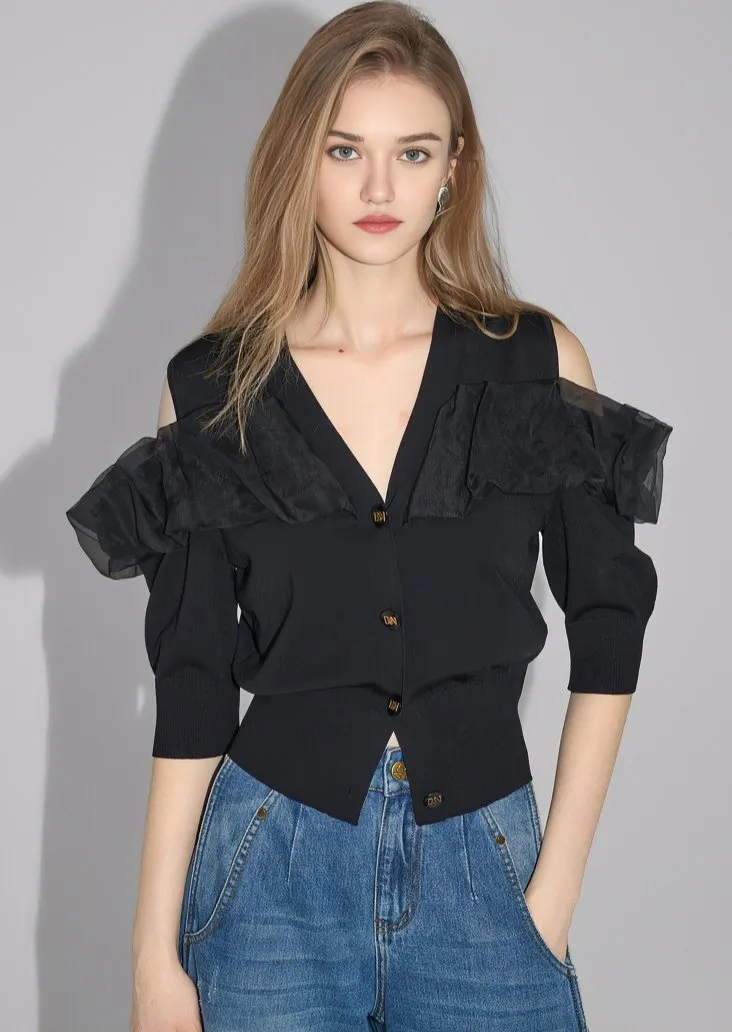 PATCHWORK OFF-SHOULDER TOPS